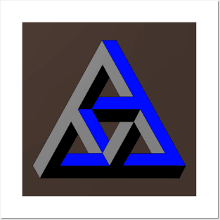 Even more impossible triangle (blue) Posters and Art